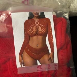 Women's avidlove fishnet lingerie sexy mesh body size small